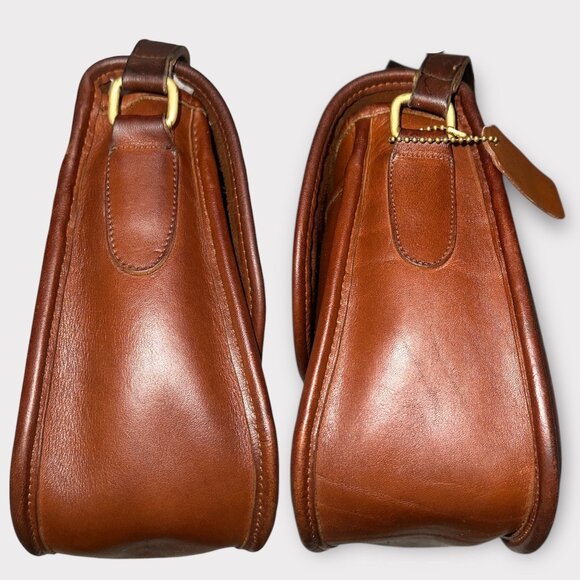 VTG Coach City Bag 9790 British Tan Leather Brass Turn Lock Handbag 90s USA +Tag - Picture 6 of 10